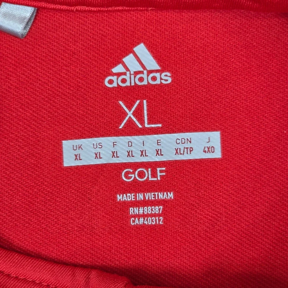 Adidas Golf 1/4 Zip Pullover Men's Size XL Red/Black Athleticwear Training Top‎